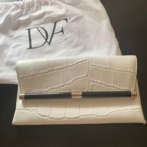 Diane Von Furstenberg white envelope clutch
